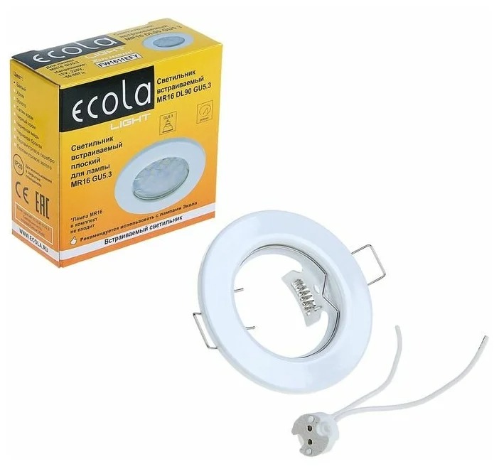 

Светильник встраиваемый Ecola Light MR16 DL90 GU5.3 плоский FC1611EFY