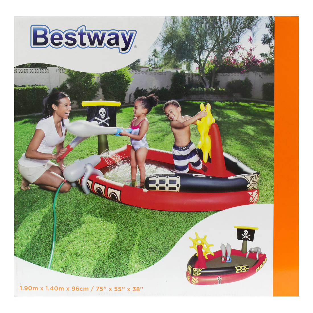 фото Бассейн надувной bestway пираты с брызгалкой 10 x 140 x 96 см 212 л 53041