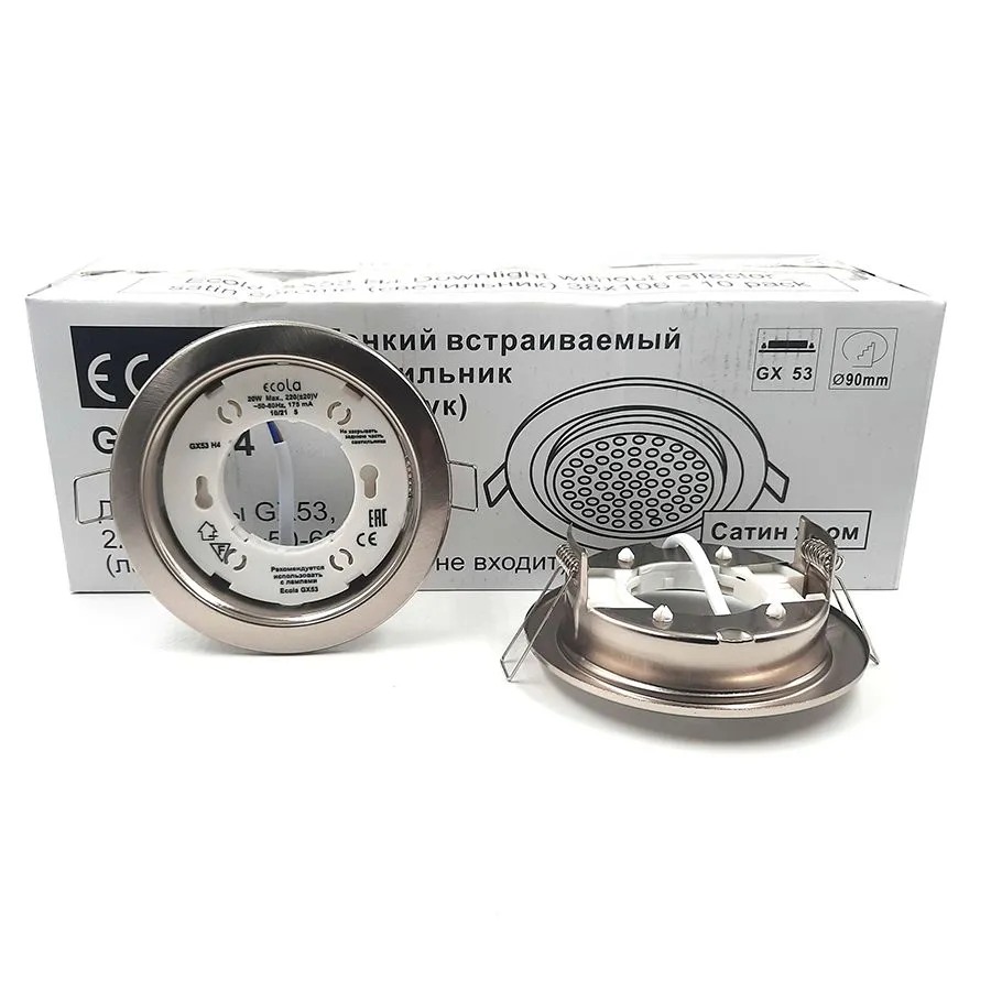 

Светильник встраиваемый Ecola GX53 H4-GL без рефлектора FS53GLECB