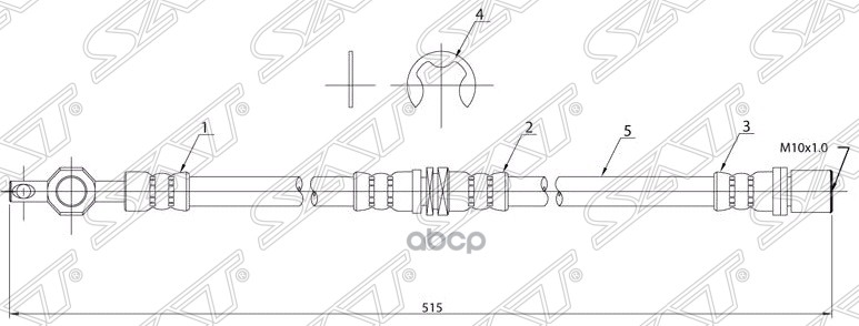 

SAT ST-90947-02532 Шланг тормозной передний Таиланд TOYOTA COROLLA/SPRINTER/LVN/TRN/CARIB