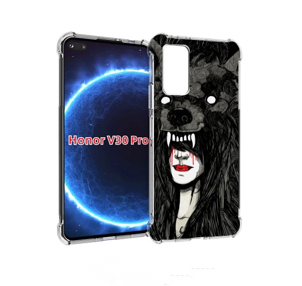 

Чехол бампер MyPads девушка в шкуре волка женский для Honor, Прозрачный, Tocco