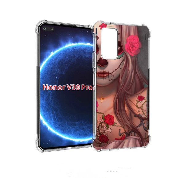 

Чехол бампер MyPads девочка в рисунках для Honor V30 Pro, Прозрачный, Tocco