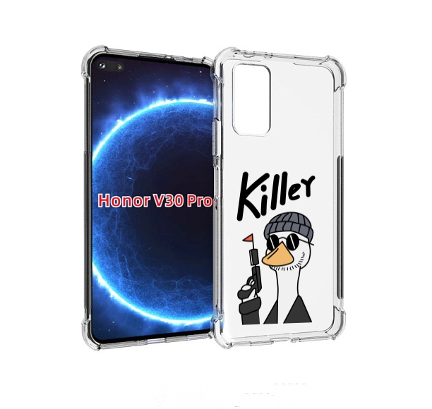 

Чехол бампер MyPads гусь-с-пистолет для Honor V30 Pro, Прозрачный, Tocco