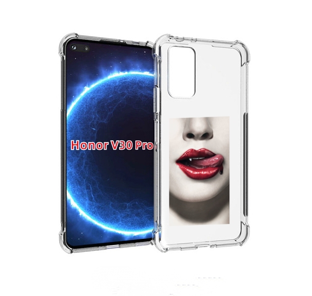 

Чехол бампер MyPads губы-вампирши для Honor V30 Pro, Прозрачный, Tocco