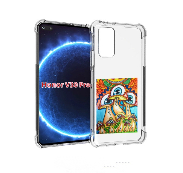 

Чехол бампер MyPads грибы с глазами для Honor V30 Pro, Прозрачный, Tocco