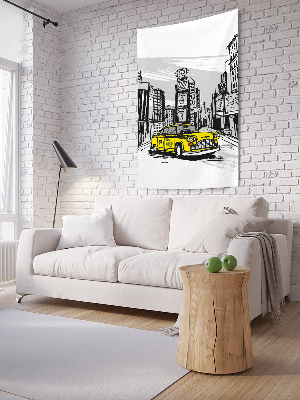 

Вертикальное фотопанно на стену JoyArty Желтая машина 150x200 см, Желтая машина
