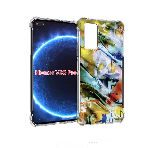 

Чехол бампер MyPads граффити-хаос для Honor V30 Pro, Прозрачный, Tocco