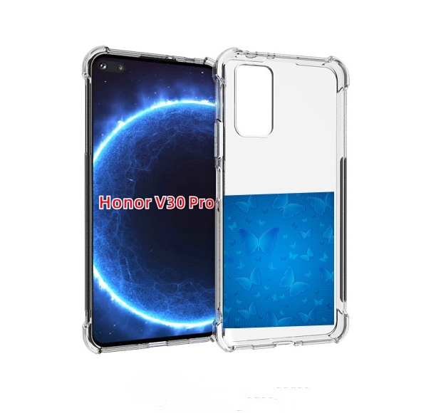 

Чехол бампер MyPads голубые-бабочки для Honor V30 Pro, Прозрачный, Tocco