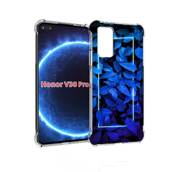 

Чехол бампер MyPads голубые цветочки неон для Honor V30 P, Прозрачный, Tocco