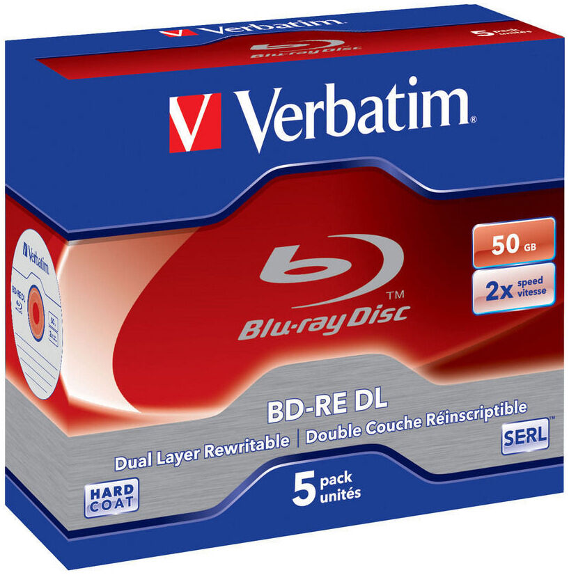 

Диск bd-re sl Verbatim BD-RE DL 5шт. (43760), BD-RE DL