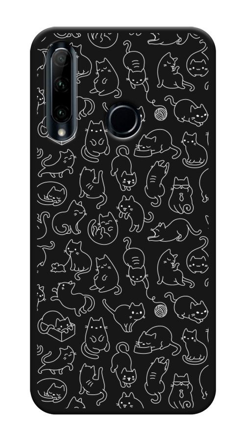 

Чехол Awog на Honor 10i "Шкодливые котики", Черный;белый;серый, 68852-1