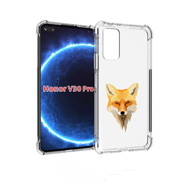 

Чехол бампер MyPads голова-лисы для Honor V30 Pro, Прозрачный, Tocco
