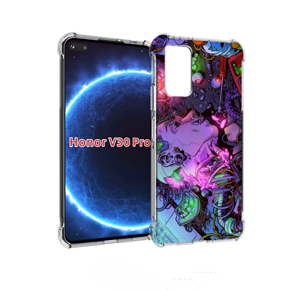 

Чехол бампер MyPads голова робота мультик для Honor V30 P, Прозрачный, Tocco