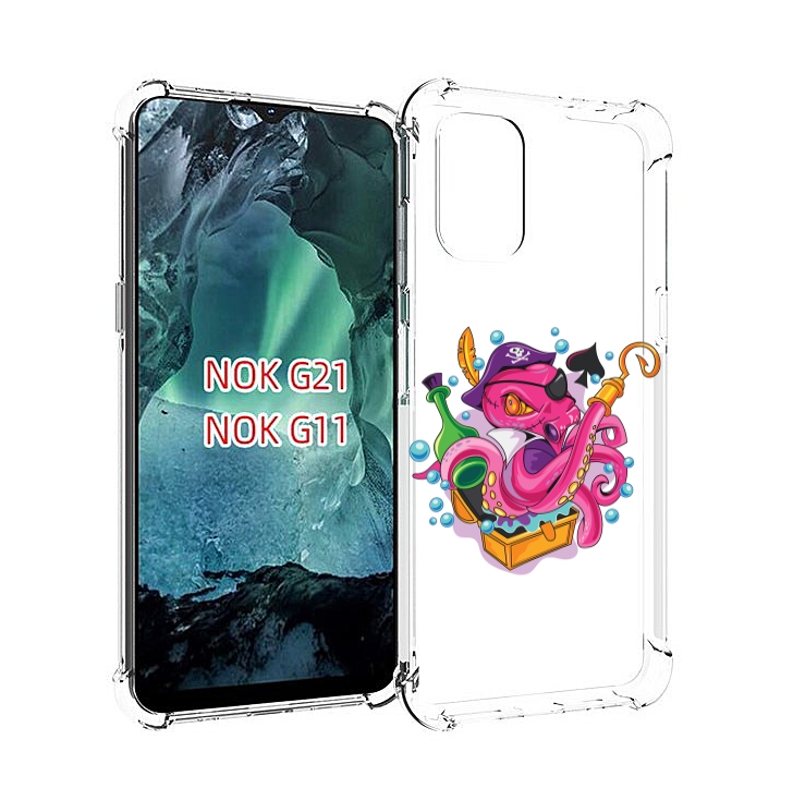 Чехол Mypads Осьминог Пират Детский Для Nokia G11/G21