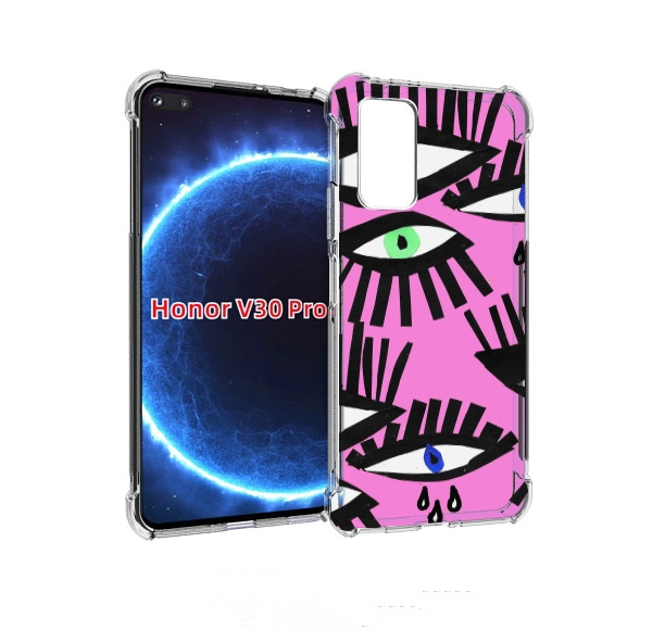 

Чехол бампер MyPads глазки абстракция для Honor V30 Pro, Прозрачный, Tocco