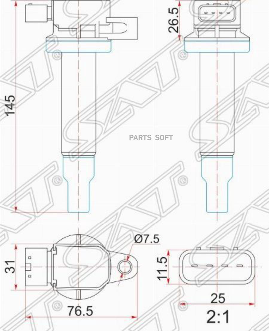 Катушка Зажигания Toyota 1sz/1-2nz-Fe 99- Sat арт. ST-90919-02240