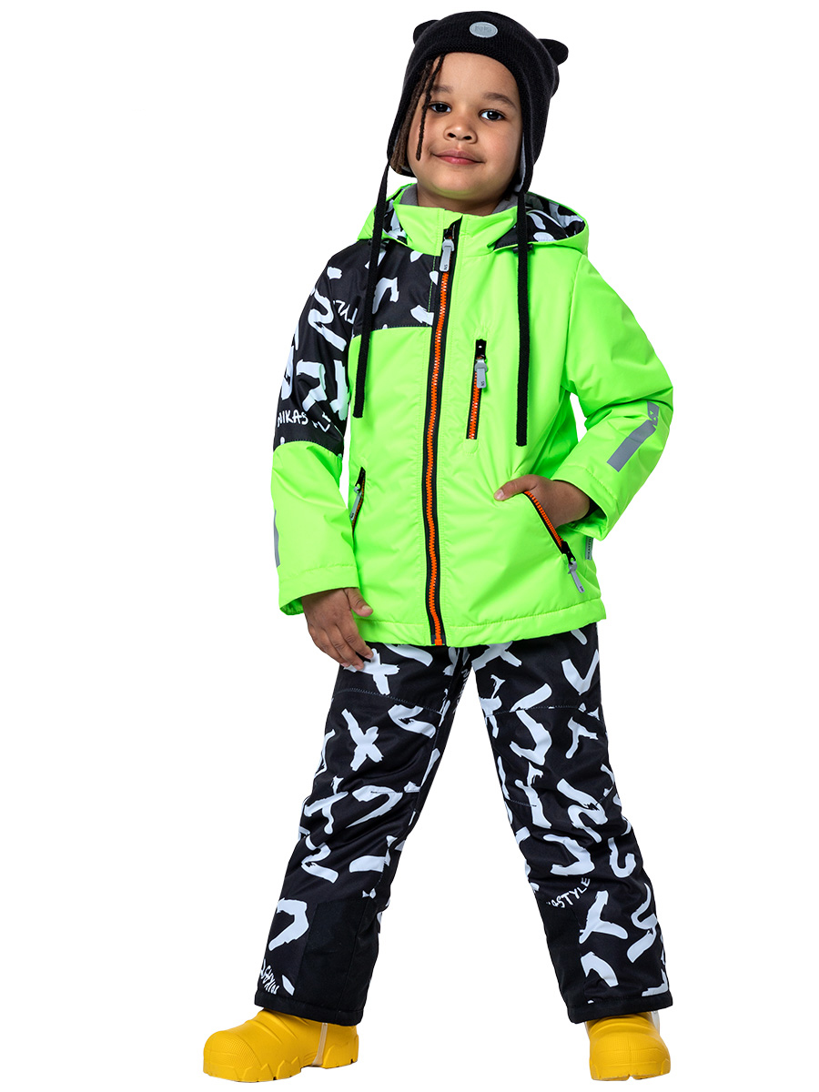 

Комплект верхней одежды NIKASTYLE 7м2123, салатовый неон, 128, Разноцветный, 7м2123