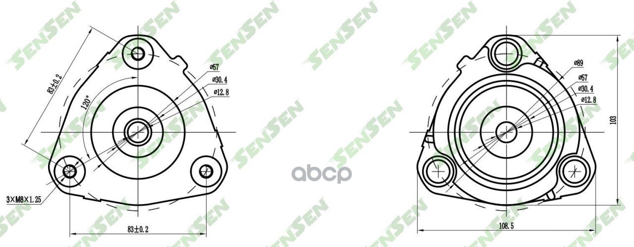 SENSEN M61132 Опора амортизатора переднего Ford Mondeo 1.8-3.0/2.0TDi/2.0TDCi/ 00