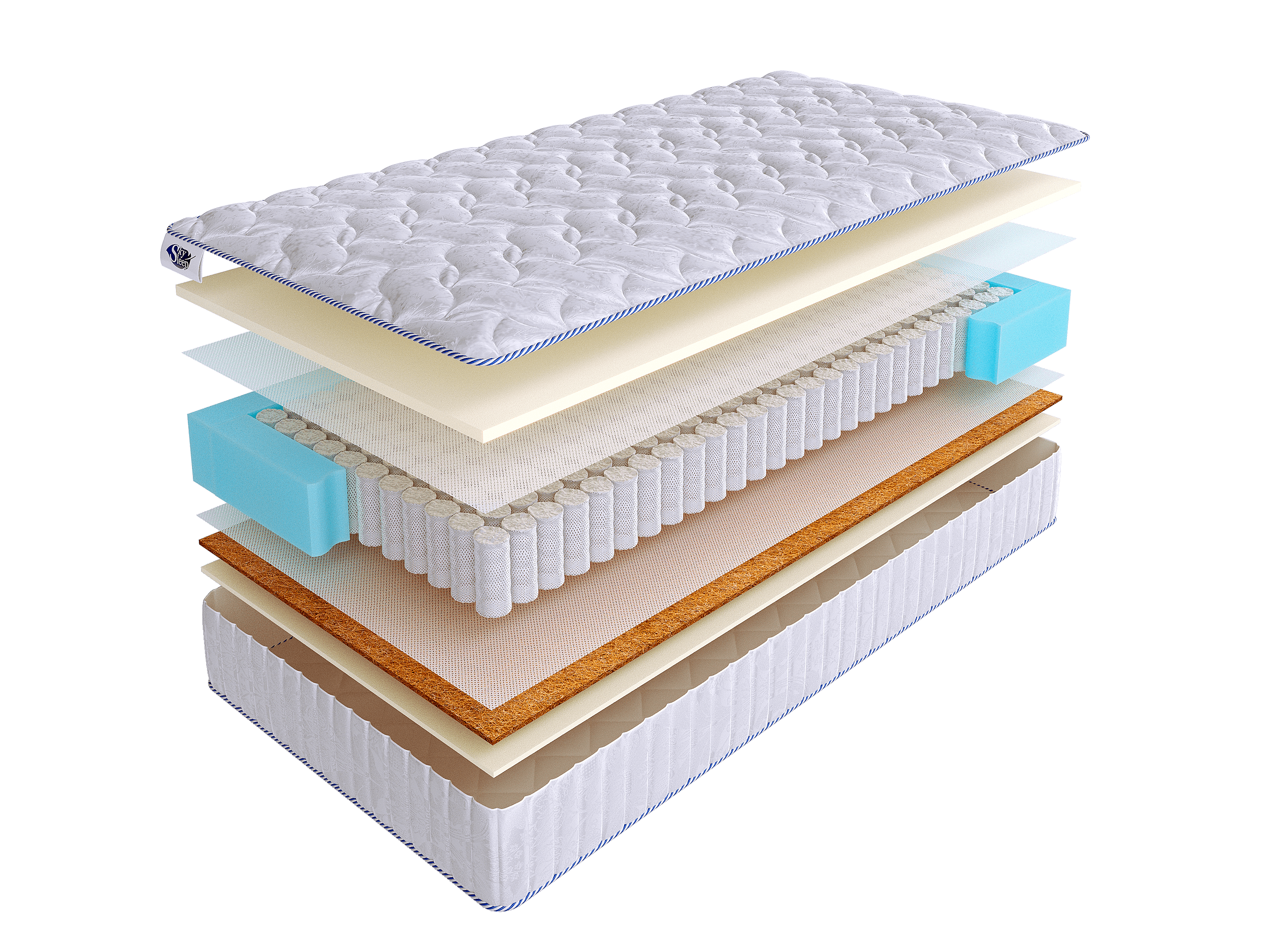 

Матрас SkySleep LIKE 4 S500 210x185, Белый, LIKE 4 S500