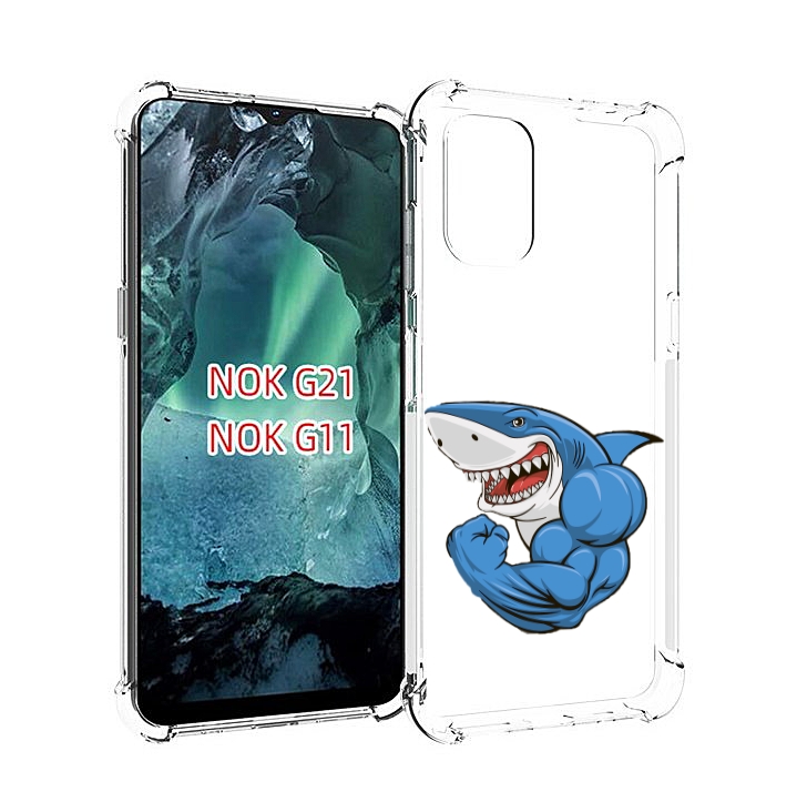 

Чехол Mypads Накаченная Акула Для Nokia G11/G21, Прозрачный, Tocco