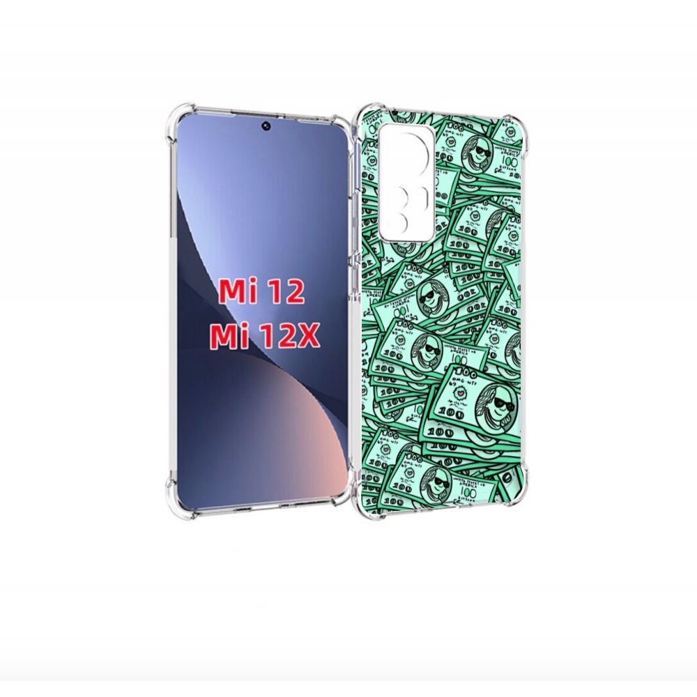 

Чехол бампер MyPads доллары картинка для Xiaomi 12., Прозрачный, Tocco