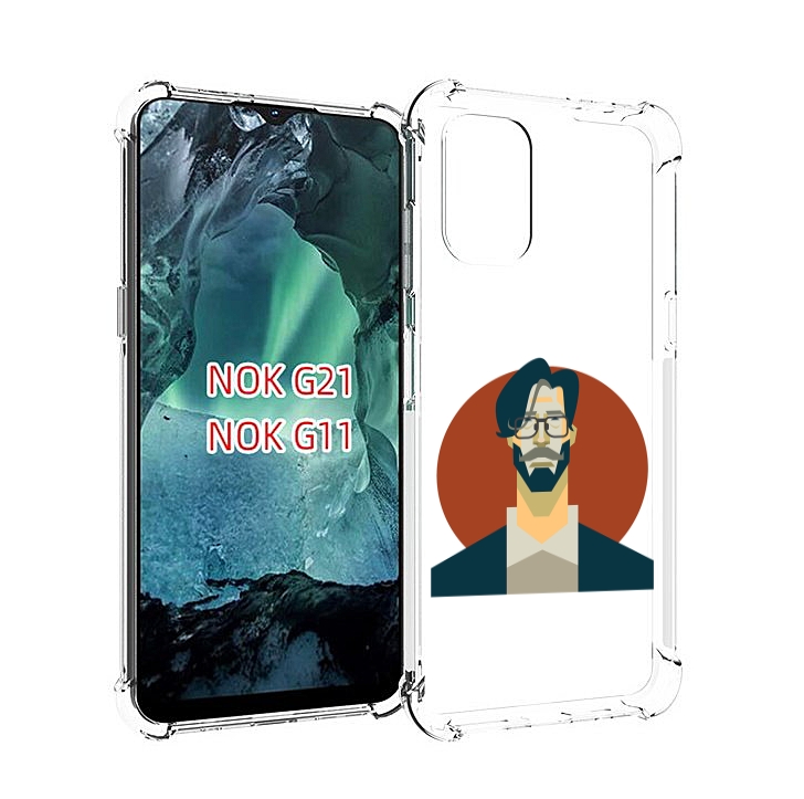 

Чехол Mypads Мужичек-В-Очках Для Nokia G11/G21, Прозрачный, Tocco