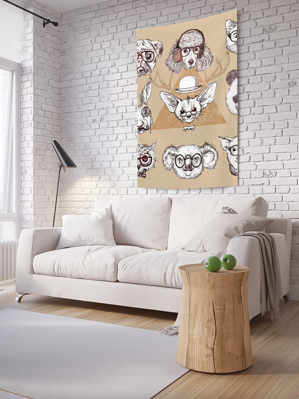 

Вертикальное фотопанно на стену JoyArty Умные животные 150x200 см, Умные животные
