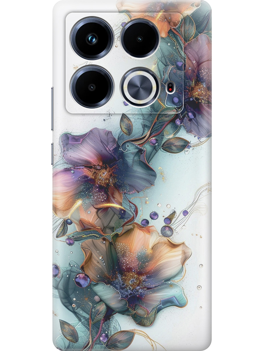 

Силиконовый чехол на Infinix Note 40 с принтом "Мистические цветы", Прозрачный;белый;зеленый, 782626423
