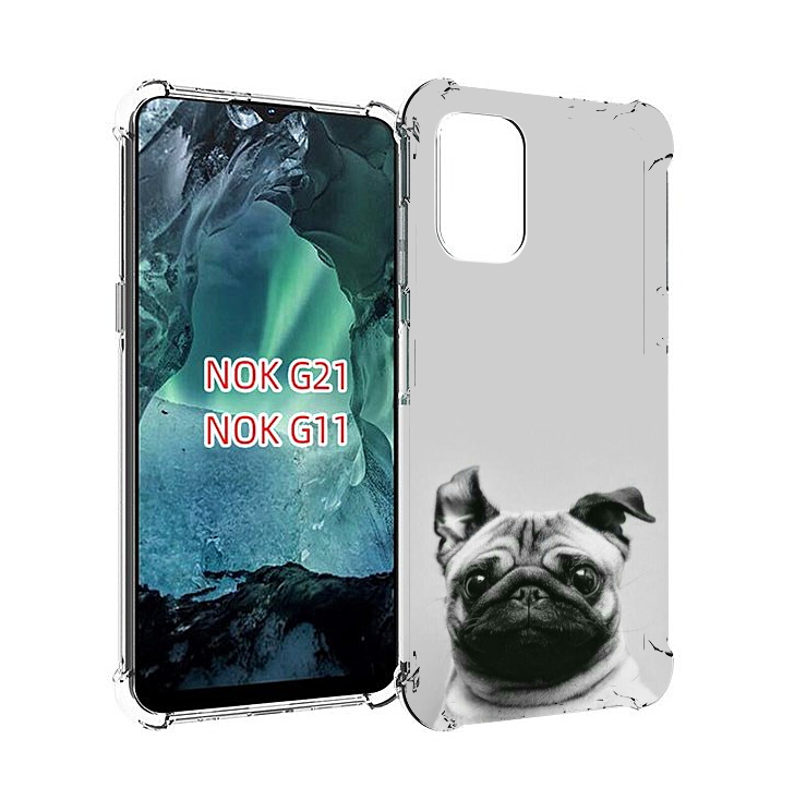 

Чехол Mypads Мопс Для Nokia G11/G21, Прозрачный, Tocco
