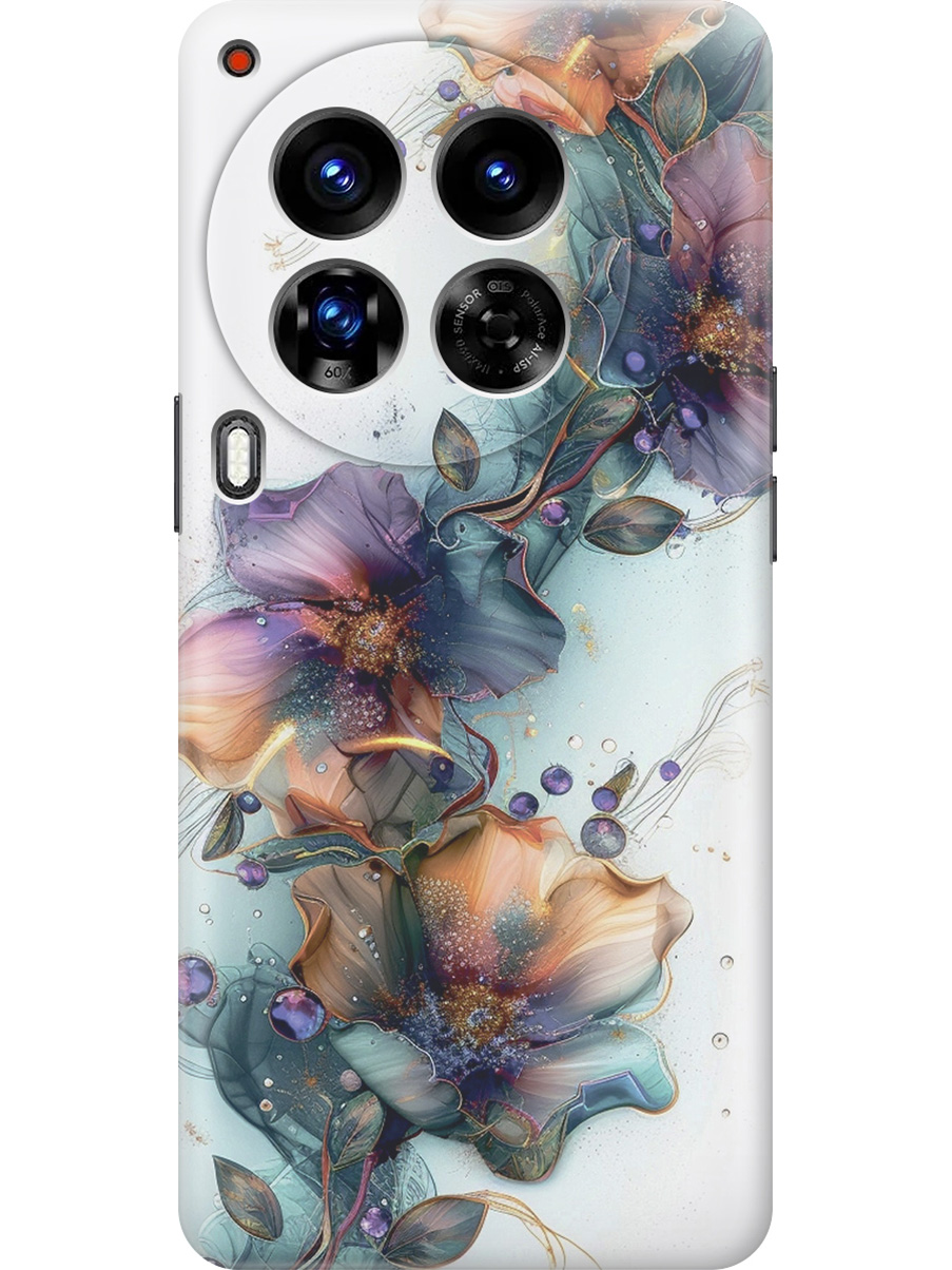 

Силиконовый чехол на Tecno Camon 30 Premier 5g с принтом "Мистические цветы", Прозрачный;белый;зеленый, 782633023