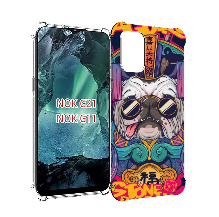 

Чехол Mypads Мопс Агро Яркая Для Nokia G11/G21, Прозрачный, Tocco