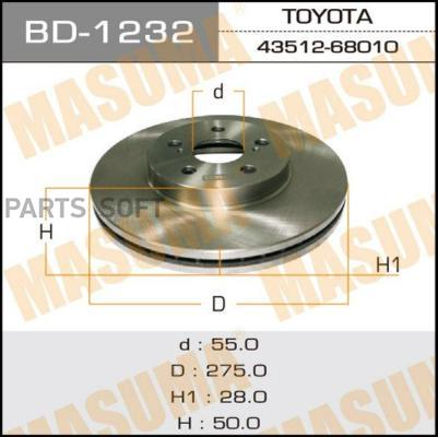 

MASUMA BD-1232 Диск торм. пер. 1шт