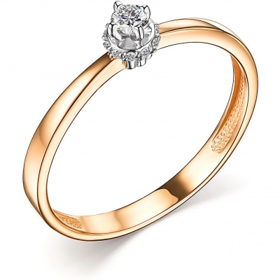 

Кольцо с 12 бриллиантами из красного золота р. 19,5 Алкор 14782-100, 14782-100