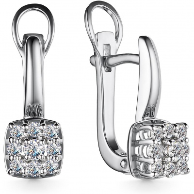 

Серьги с 18 бриллиантами из белого золота Алкор 24749-200, 24749-200