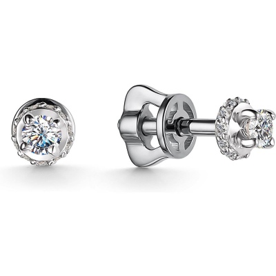 

Серьги с 24 бриллиантами из белого золота Алкор 24782-200, 24782-200