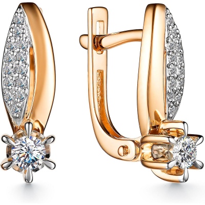 

Серьги с 28 бриллиантами из красного золота Алкор 24764-100, 24764-100