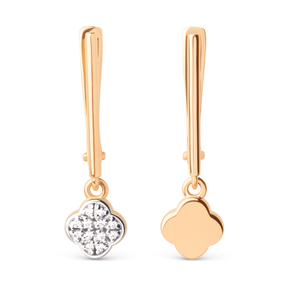 

Серьги из красного золота ЯХОНТ Золотой 2714951, фианит, 2714951