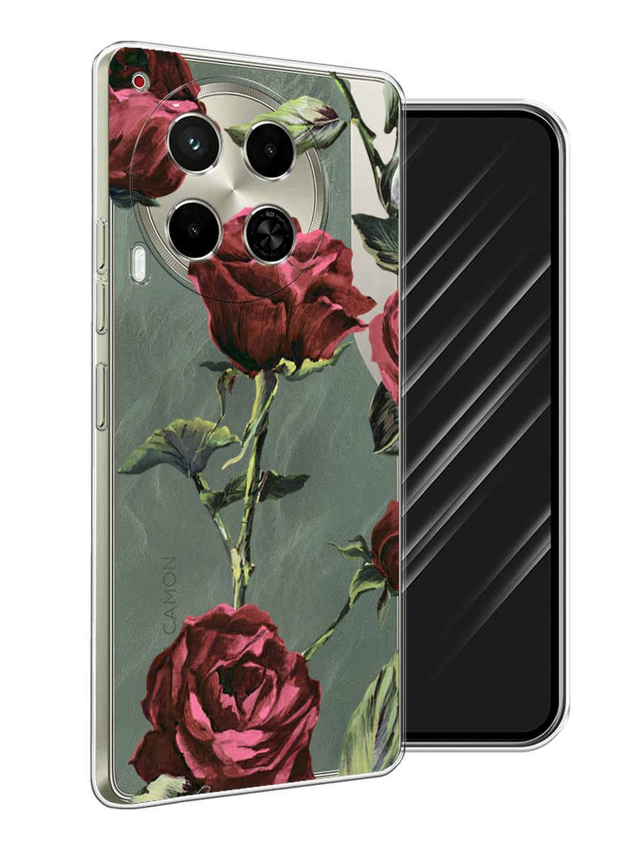 

Чехол Awog на Tecno Camon 30 5G "Бордовые розы фон", Бордовый, 305550-1