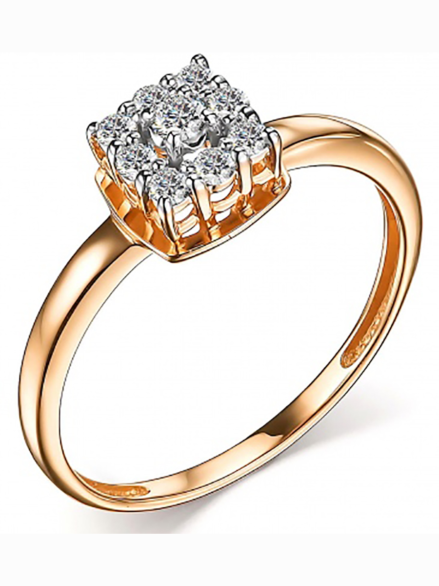 

Кольцо с 9 бриллиантами из красного золота р. 19 Алкор 14749-100, 14749-100