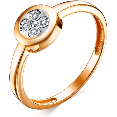 

Кольцо с 4 бриллиантами из красного золота р. 19 Алкор 14772-100, 14772-100