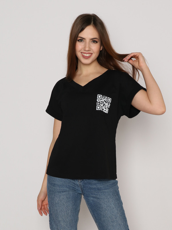 

Футболка женская Fashion Margo ФЖ 00160 черная 52 RU, Черный, ФЖ 00160