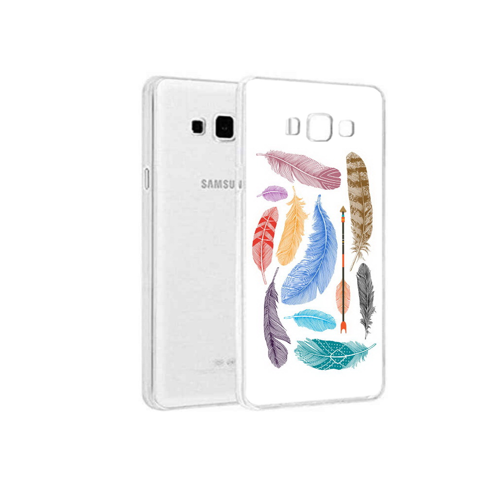 

Чехол MyPads Tocco для Samsung Galaxy A8 разноцветные перья, Прозрачный, Tocco