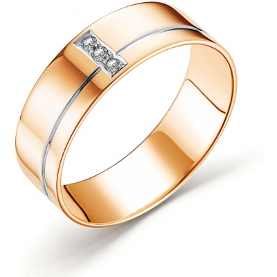 

Кольцо с 3 бриллиантами из красного золота р. 17,5 Алкор 14798-100, 14798-100