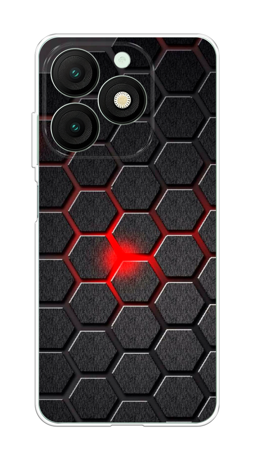 

Чехол на Itel A50 "Соты красные", Красный;черный;серый, 3202250-1