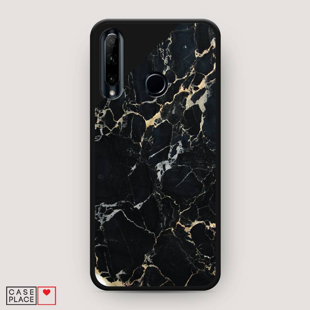 фото Чехол awog "черный мрамор уголок" для huawei p smart plus 2019
