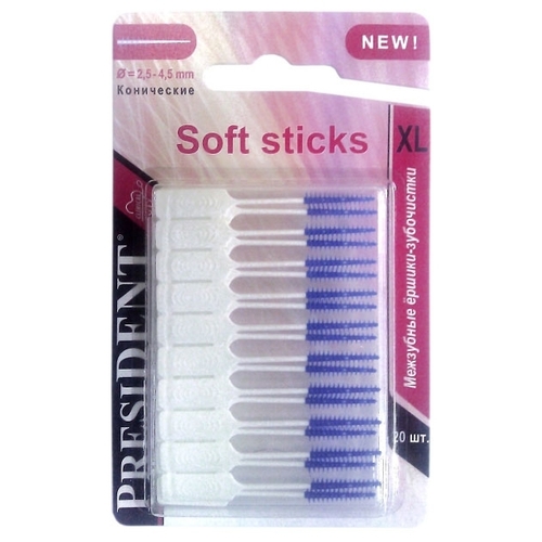 фото President soft sticks межзубные ёршики-зубочистки размер xl