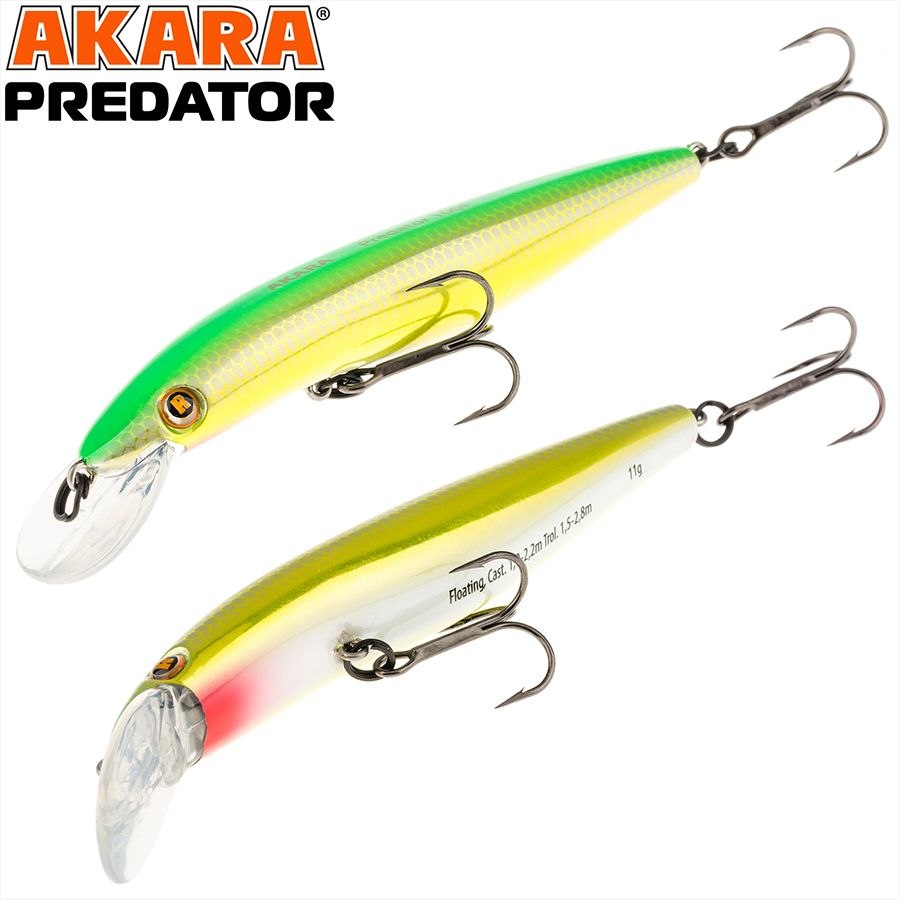 

Воблер Akara Predator 100F 11гр 2/5 oz 3,9 in A29, Разноцветный, Predator