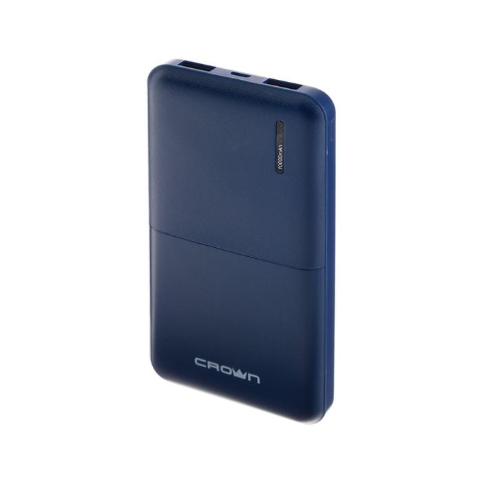 

Внешний аккумулятор Crown CMPB-604, 10000 мАч, 2 USB, 2 А, синий