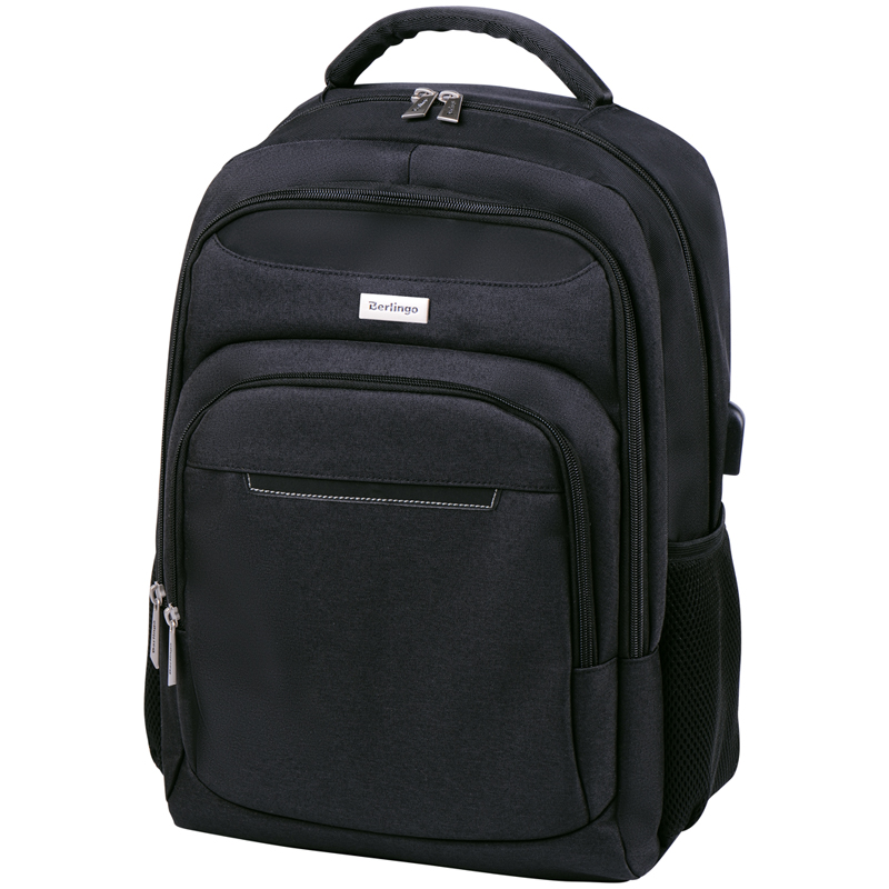 Рюкзак Berlingo City Strict black, 42x29x17см, USB--разъем