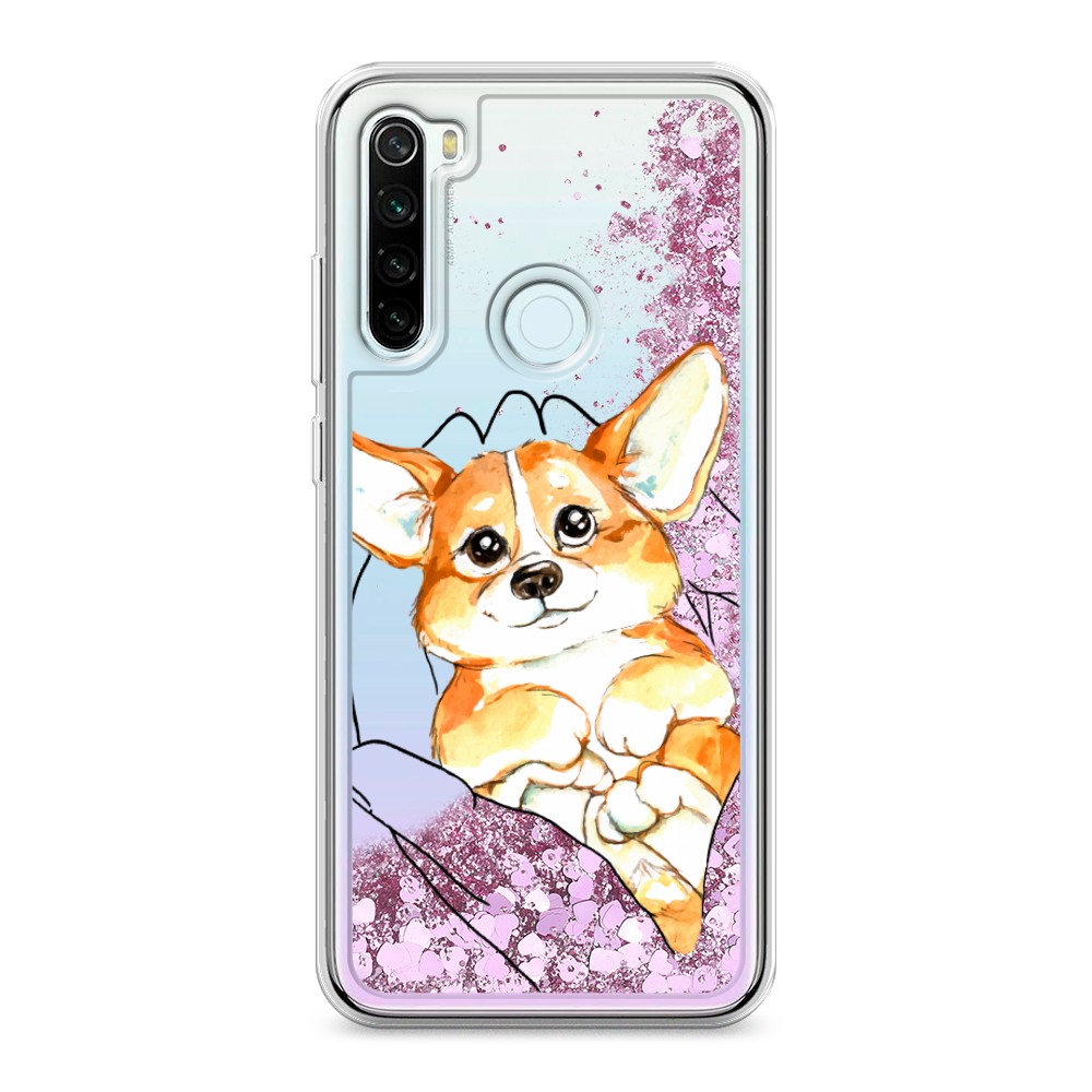 

Жидкий чехол с блестками "Корги в ладошках" на Xiaomi Redmi Note 8T